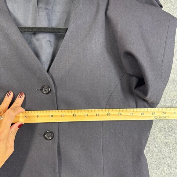 Vintage Marks & Spencer St. Michael 100% Wool Blazer Jacket Dark Navy US 12 - Picture 5 of 14